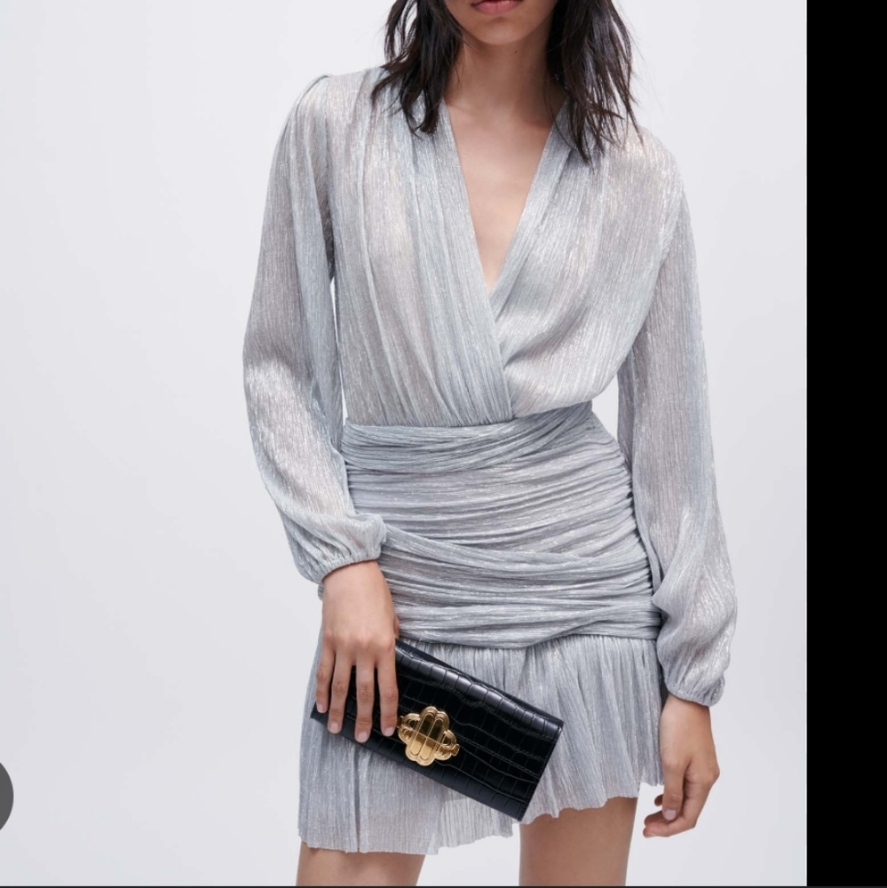 Maje silver dress size 36 NWT